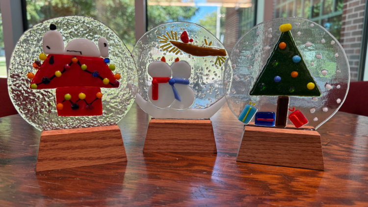 Fused Glass Snow Globe